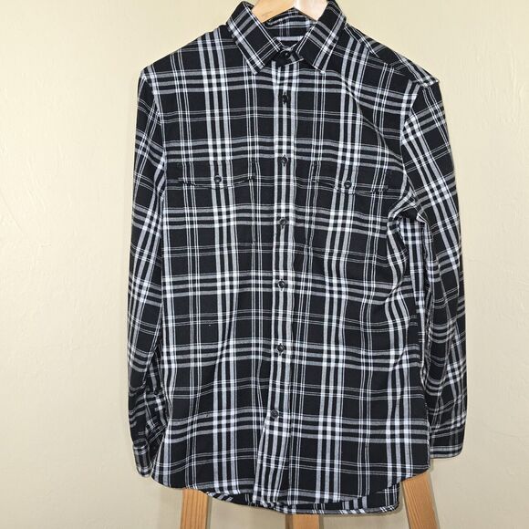 Express Women's Black And White Flannel Size Small - Picture 1 of 4